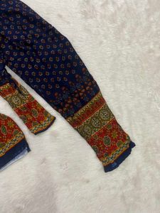Blue Printed Short Kurti &amp; pant