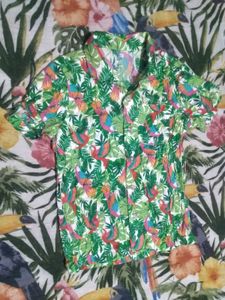 Vibrant Tropical Print Shirt