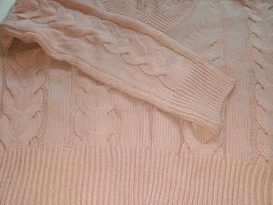 Pink Knit V-Neck Sweater