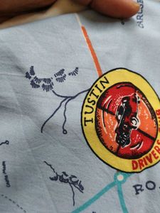 Retro Travel Map Fabric