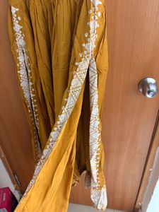 Mustard Embroidered Kurta