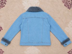 Denim Jacket with Fur Trim
