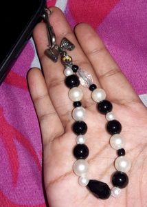 Beaded Bow Charm Phone Strap