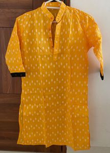 Yellow Printed Kurta