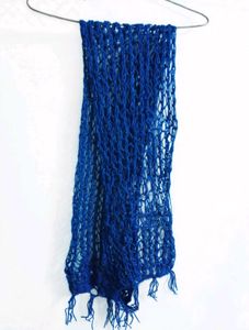 Boho Blue Crochet Scarf/Duppatta