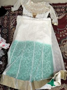 Elegant White &amp; Gold Kurta