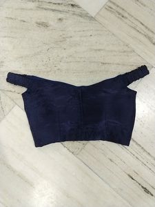 Off-Shoulder Navy Blue Blouse fix price