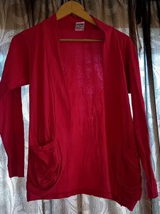 Stretchable Pink Shrug Jacket With Pocket