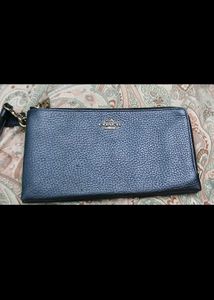 Coach Pebble Leather Wristlet Pouch