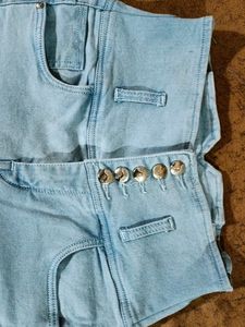 Sky Blue Jeans , Beautiful Design At The Back.