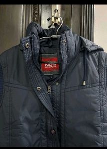 Navy Blue Sleeveless Padded Jacket