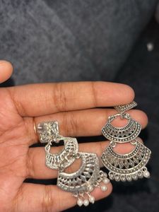 Bohemian Oxidized Jhumka Earrings