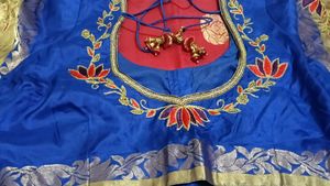 New soft silk Red Saree with Gold Border