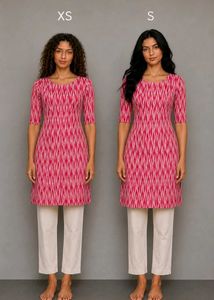 Pink Ikat Design Everyday Kurti 🌷