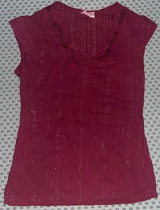 Maroon Sparkle Tunic Top