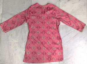 Pink Geometric Print Kurta