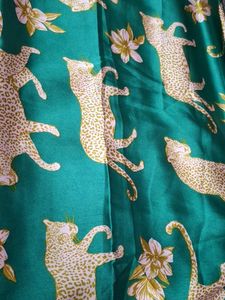 Vibrant Leopard Print Silk shirt fabric