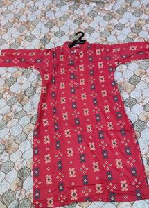 Stylish Red Printed Kurta