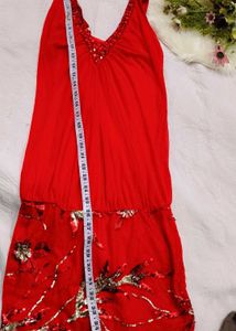 Sparkling Red Mini Dress