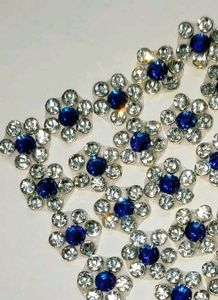 Patches Stone Shin Blue 10 pic Round Flower Jar
