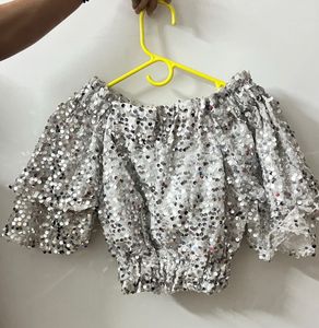 Sparkly Sequin Off-Shoulder Top