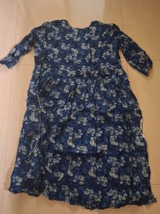 Blue Floral Print Kurta