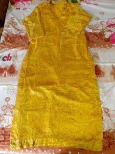 Beautiful Yellow Printed Kurta