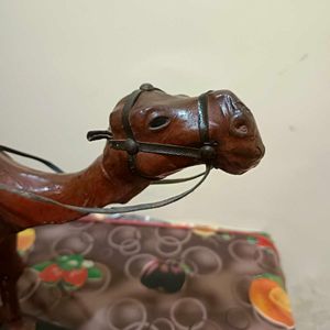 Vintage Leather camel Figurine
