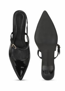 Chemistry Patent Slingback Heels