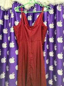 Wine Red Elegant Maxi Dress