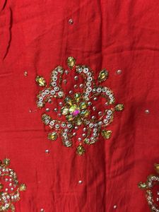 Red Embellished Kurta and salwar
