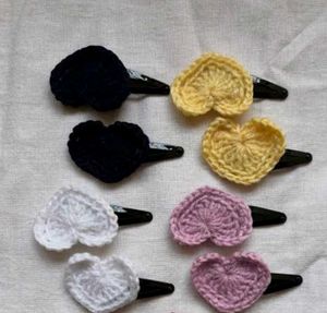 Crocheted Flower Hair Clips (Set of 6)
