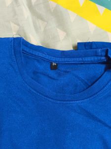 Blue Long Sleeve T-Shirt Casual Tee