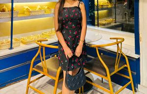 Cute Cherry Print Mini Dress same as picture