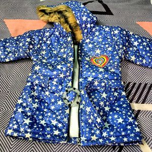 Cute Blue Star Puffer Jacket