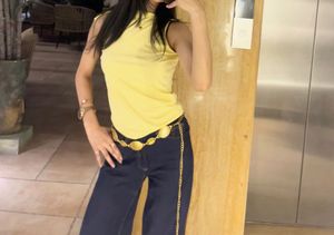 Chic Yellow Sleeveless Top