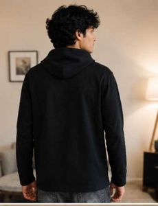 Black Graphic Print Hoodie