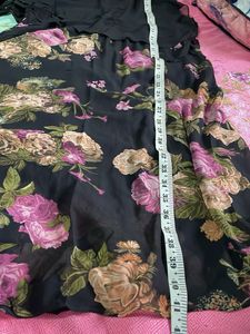 Elegant Black Floral Kurta dress