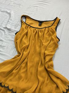 H&amp;M Yellow Tiered Ruffled Dress