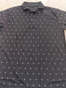 Stylish Men's Black Printed Polo Shirt