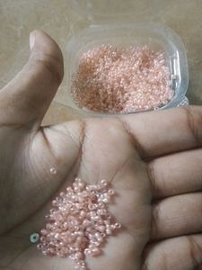 Rose Gold Seed beads ,pearl