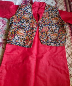 Ajrakh Print Kurta Set With Jacket New One