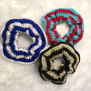 Set of 3 Handmade Crochet Scrunchies