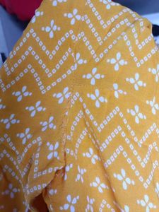 Yellow Printed Kurta Set