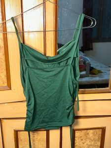 Chic Green Spaghetti Strap Top