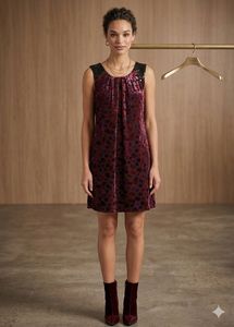 Velvet Dot Print Sleeveless Dress