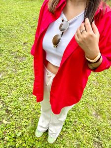Sassafras Red Oversized Cotton Shirt