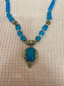 Boho Blue Beaded Necklace