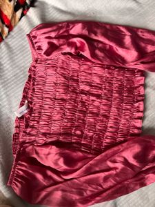 Smocked Pink Long Sleeve Top