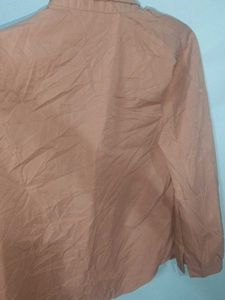 Peach Ruffle Blouse